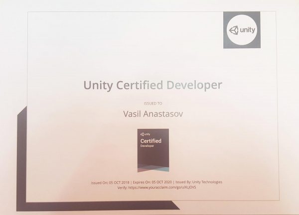 Unity Certificate